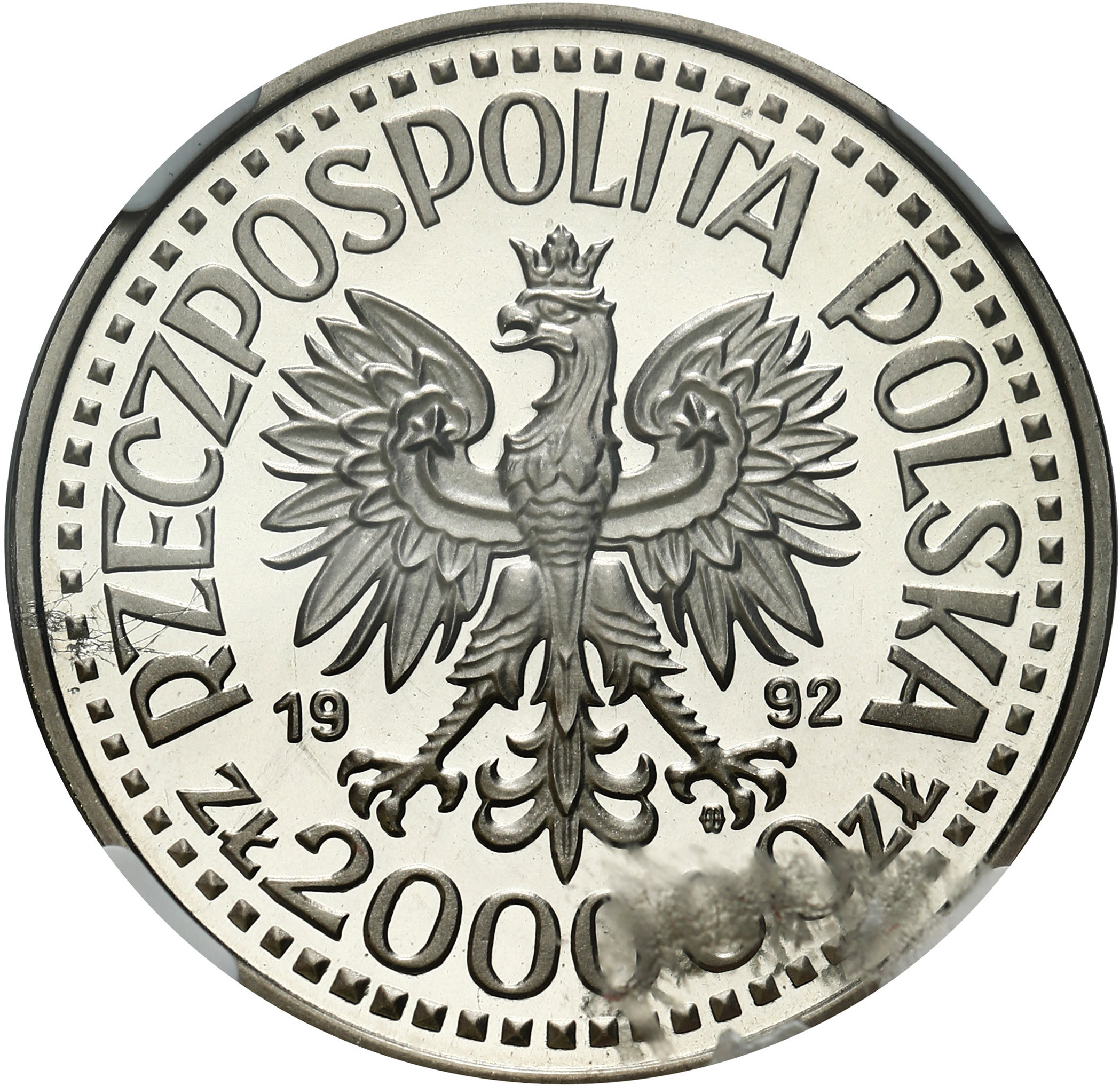 III RP. PRÓBA Nikiel 200 000 złotych 1992 – Władysław Warneńczyk – popiersie – NGC PF67 ULTRA CAMEO